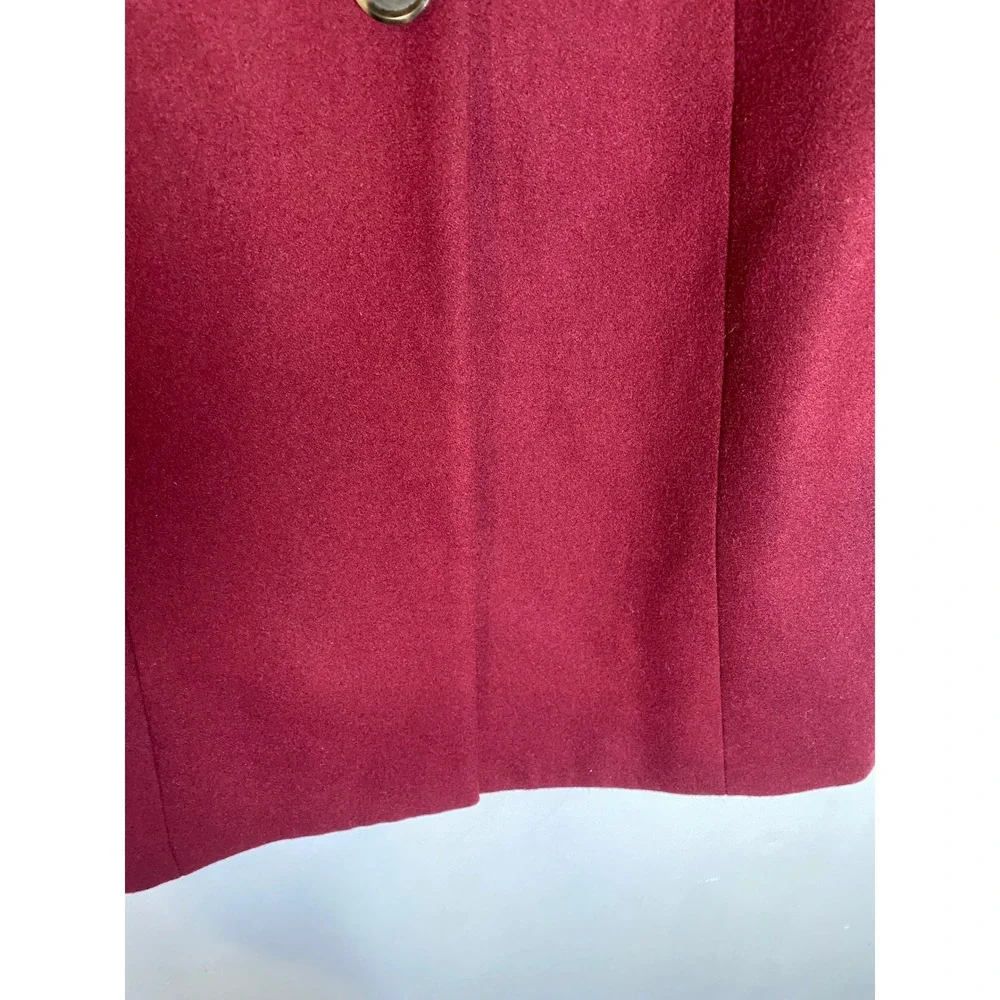 J.Crew Burgundy Wool Blend Coat Size 6 Long Peacoat Dress Coat Classic